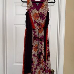 Rabbit Rabbit Rabbit Asymmetrical Dress - Purple and Red Floral